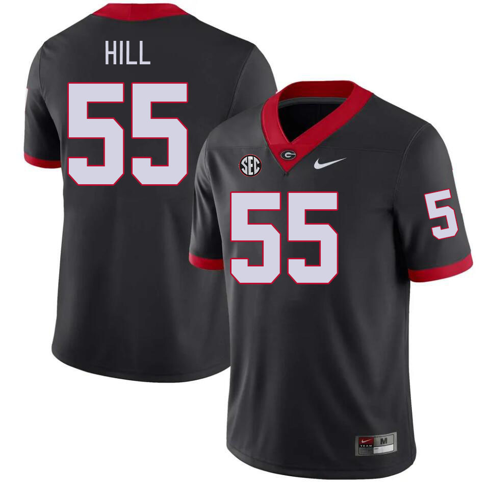 #55 Trey Hill Georgia Bulldogs Jerseys Football Stitched-Black